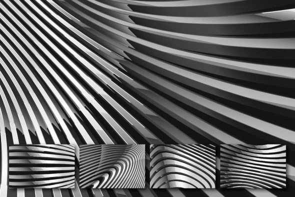 Five Striped Black & White Abstract Backgrounds