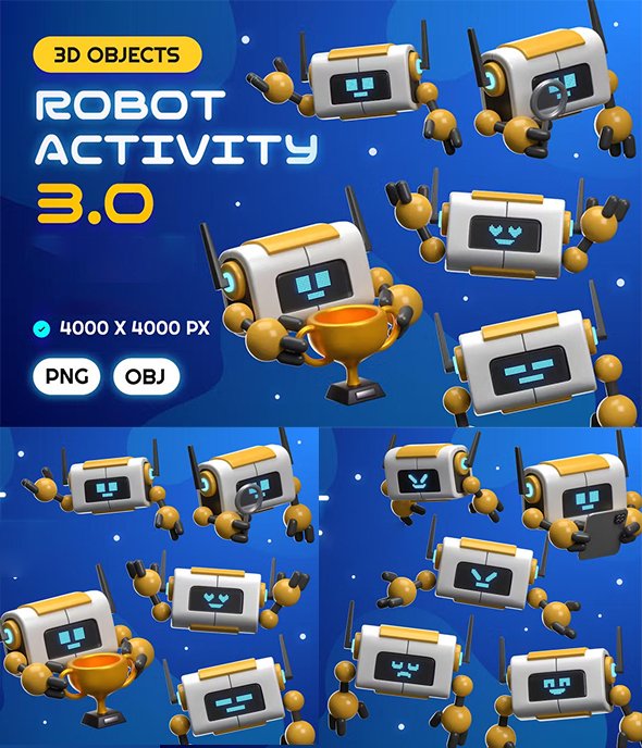 Robot Activity 3.0  3D Illustrations