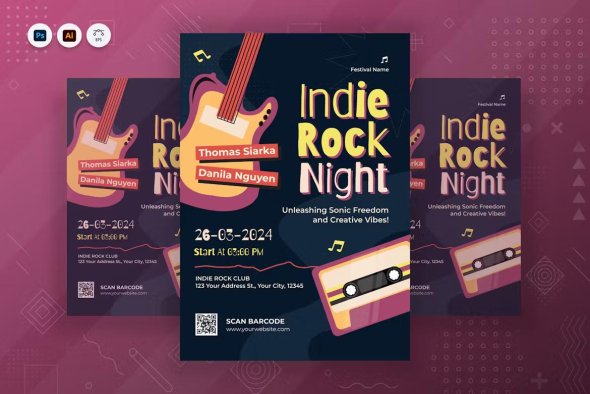 Indie Rock Night Poster - YFFYG3N