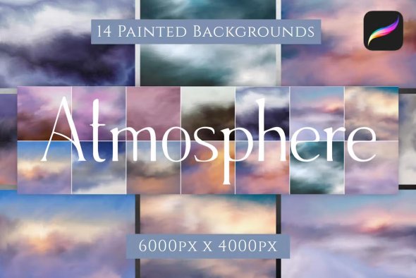 Atmospheric Painted Backgrounds - 5V97TLD
