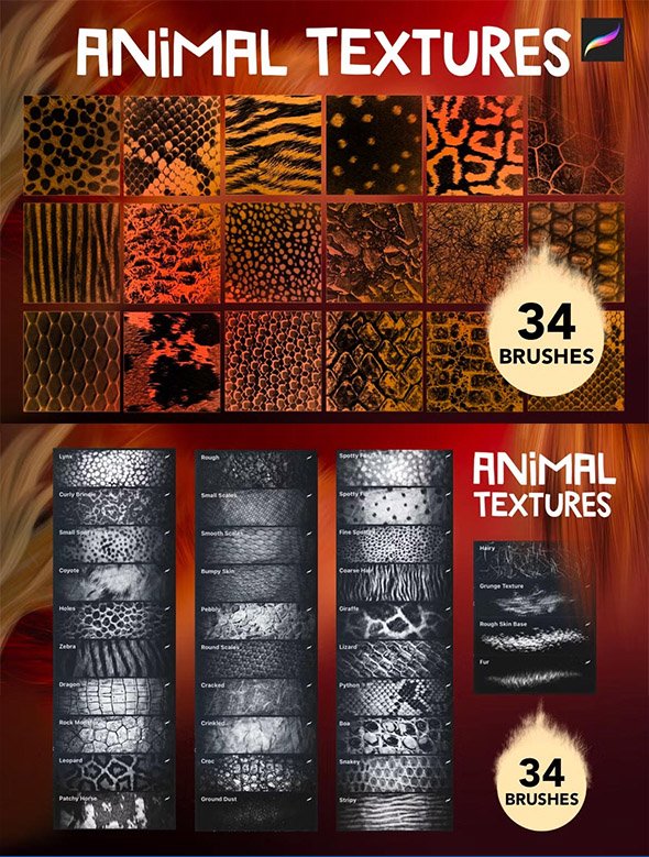 CreativeMarket - Animal Texture Procreate Brushes - 6721508