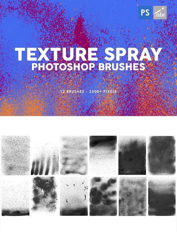 12 Texture Spray Photoshop Brushes - 6NS5FM