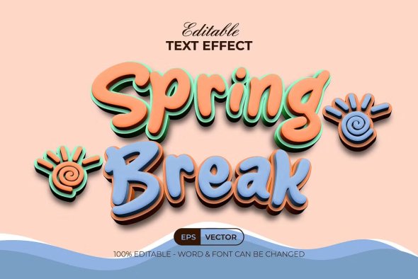 CreativeMarket - Spring Break Text Effect Soft Style - 92140201