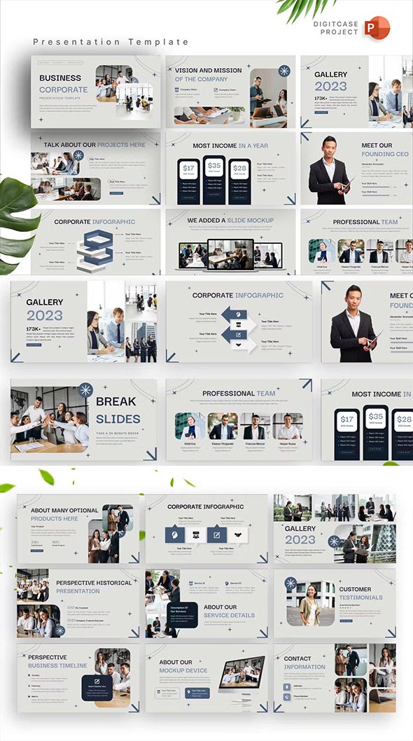 Gray Clean Modern Corporate PowerPoint Template