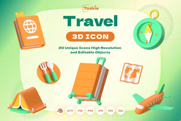 Travel 3D Icon - KM2HLBB