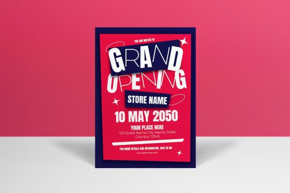 Pink Playful Grand Opening Store Invitation - M29YVLY