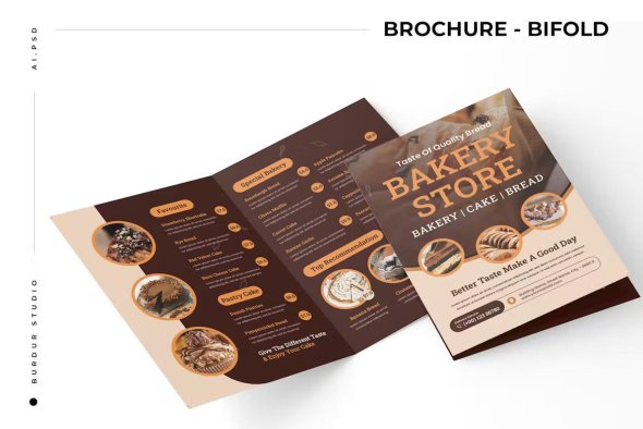 Bakery Store Menu Bifold Brochure - ZXVYA6C