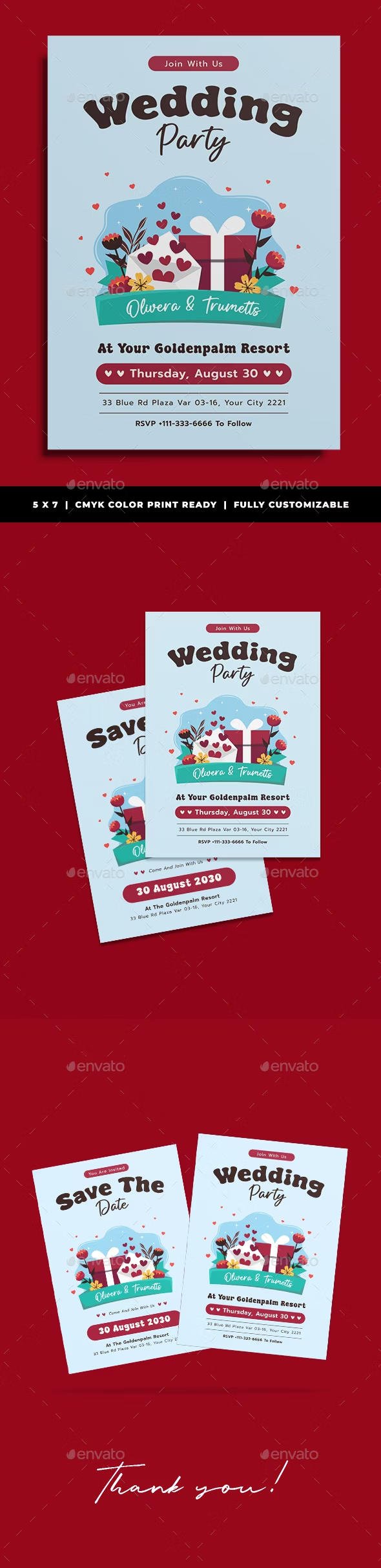 GraphicRiver  - Glitter Box Wedding Invitation Template - 51371154