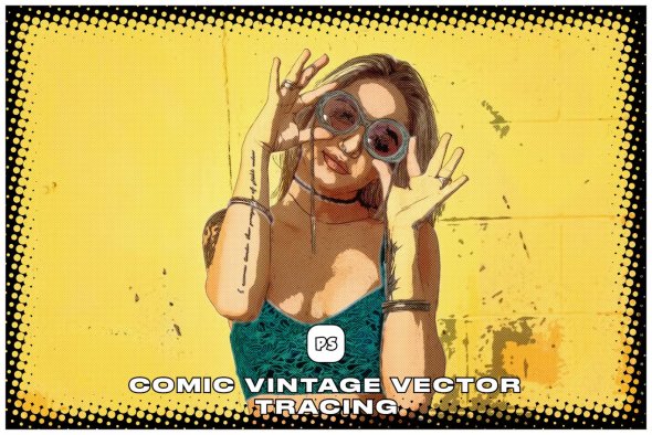 Comic Vintage Vector Tracing - 76QFK9W