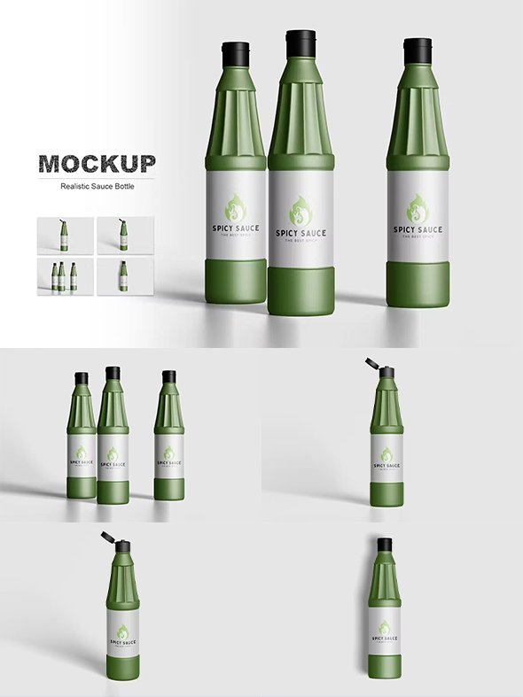 Sauce Bottle Mockup - YETA8BB