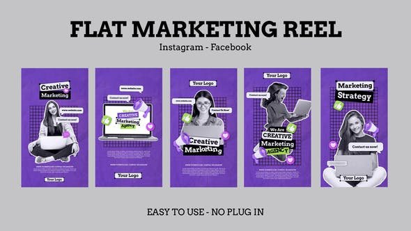 VideoHive - Flat Marketing Instagram Stories - 51375859