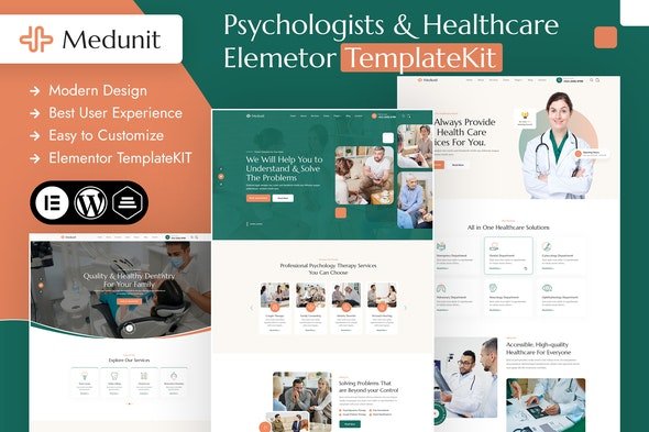 ThemeForest - Medunit v1.0.0- Psychologists & Health Care Elementor Template Kit - 51040459