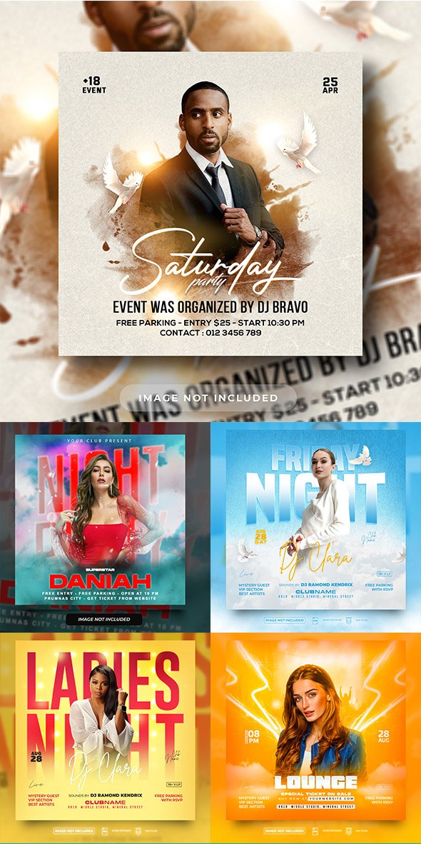 5 PSD Party Flyer Template