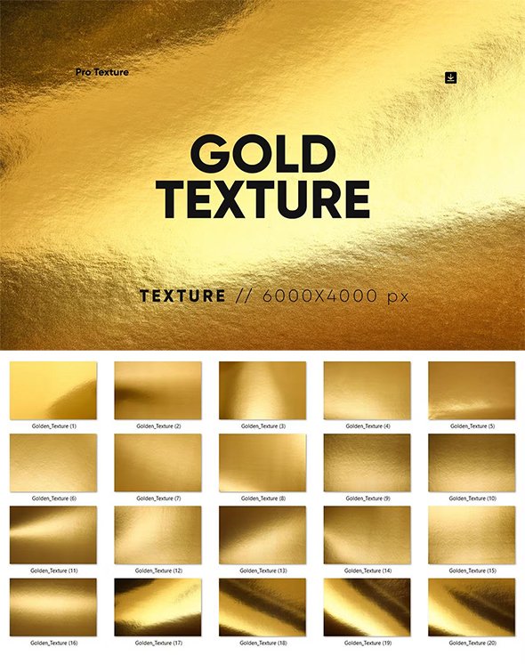 CreativeMarket - 20 Gold Texture - 12735558