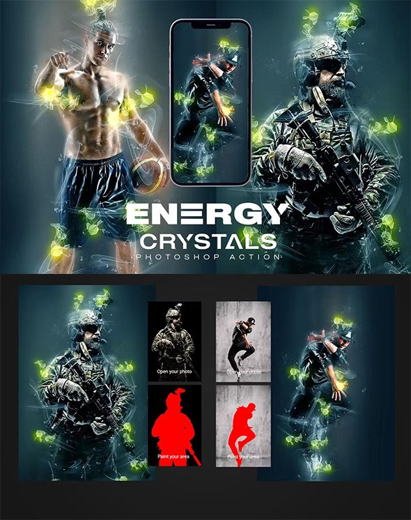 GraphicRiver - Energy of Crystals Photoshop Action - 23279771