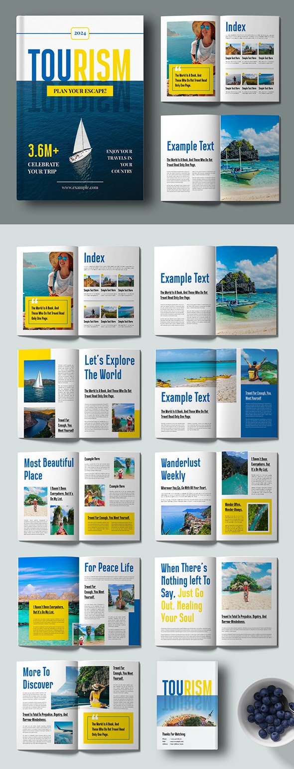 AdobeStock - Travel Magazine Template Layout - 722994500