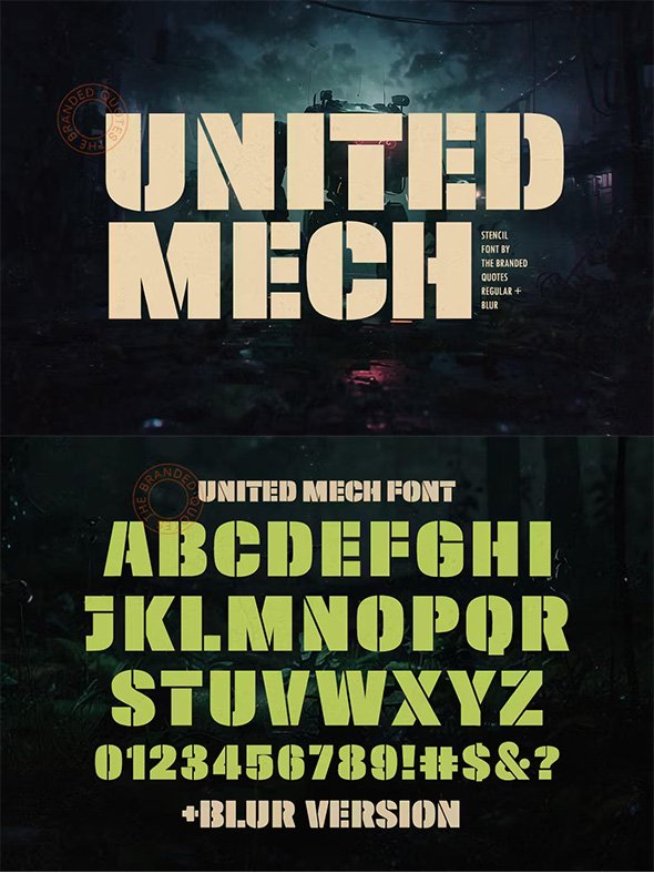 United Mech - Stencil Sans Font