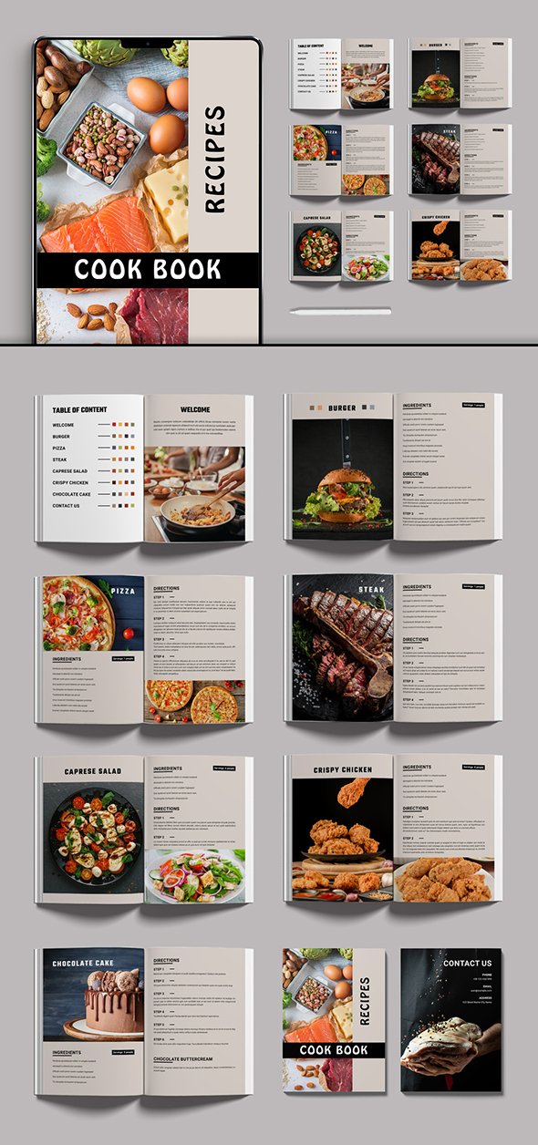 AdobeStock - Cook Book Template Layout - 735759871