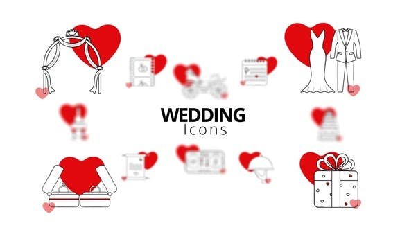 VideoHive - Wedding Icons - 51941185