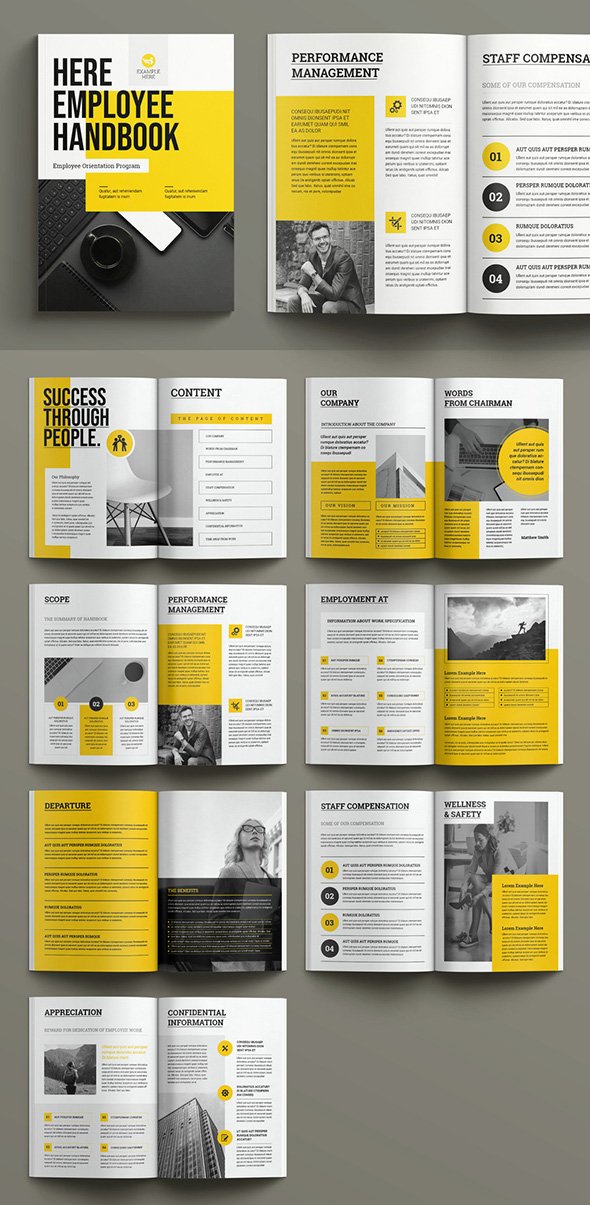 AdobeStock - Employee Handbook Layout Design Template - 723778352