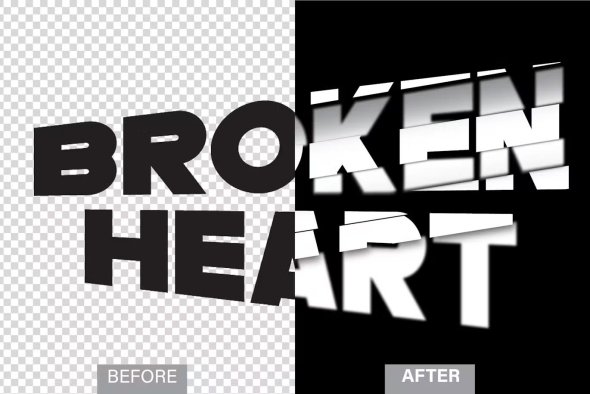 Broken Heart Text Effect - 5JDHLCQ