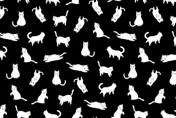 Cute White Cats Seamless Pattern - RD622UM