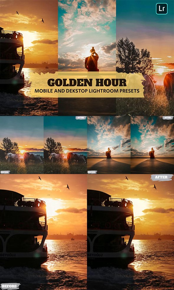 Golden Hour Lightroom Presets Dekstop and Mobile - 7TZL98N