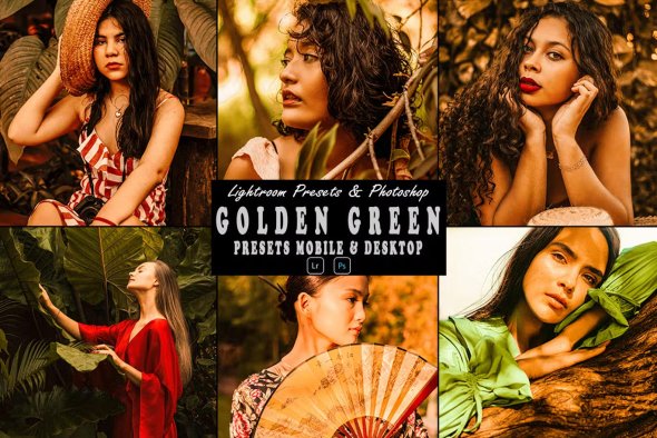Golden Green Action Photoshop & Lightrom Presets